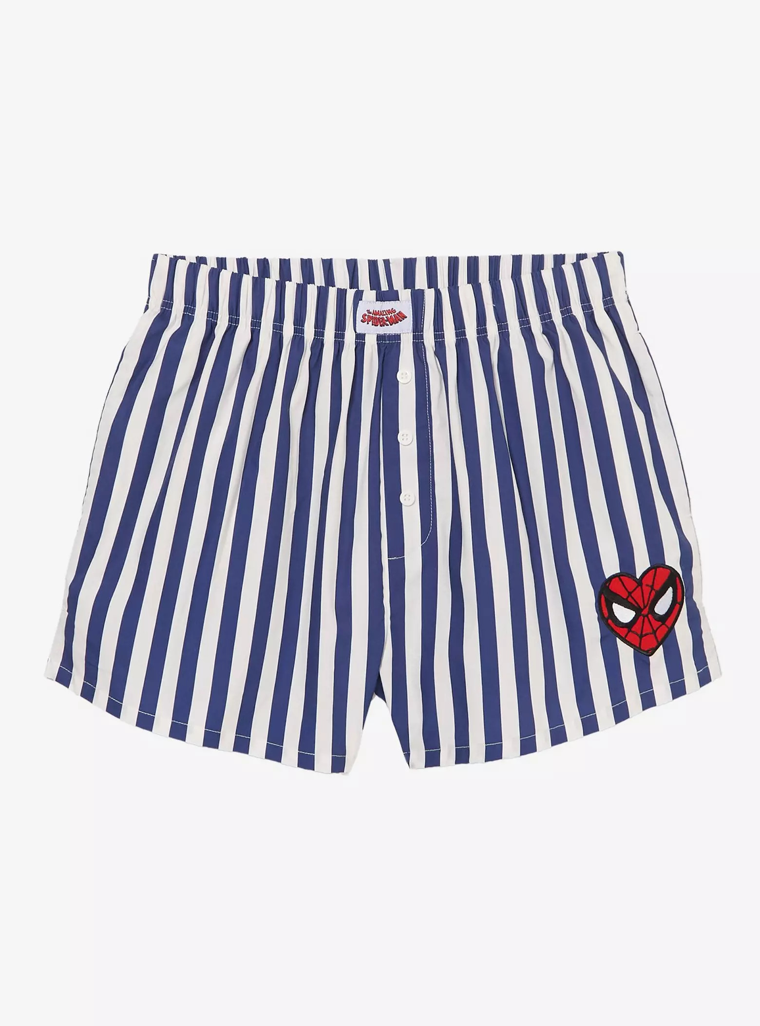 Marvel Spider-Man Heart Mask Striped Women's Boxer Shorts - BoxLunch Exclusive | BoxLunch | BoxLunch
