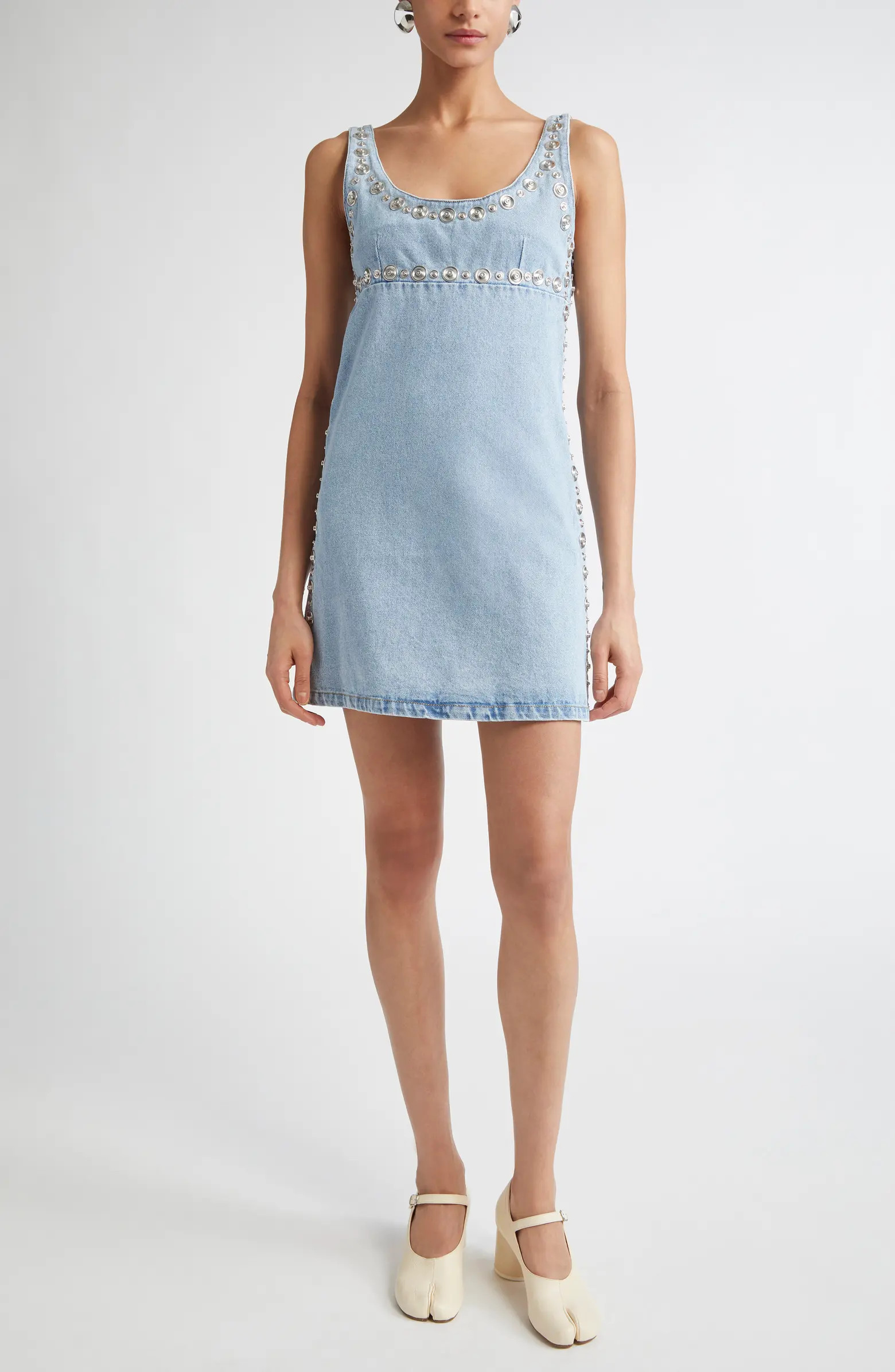 Snap Detail Denim Minidress | Nordstrom