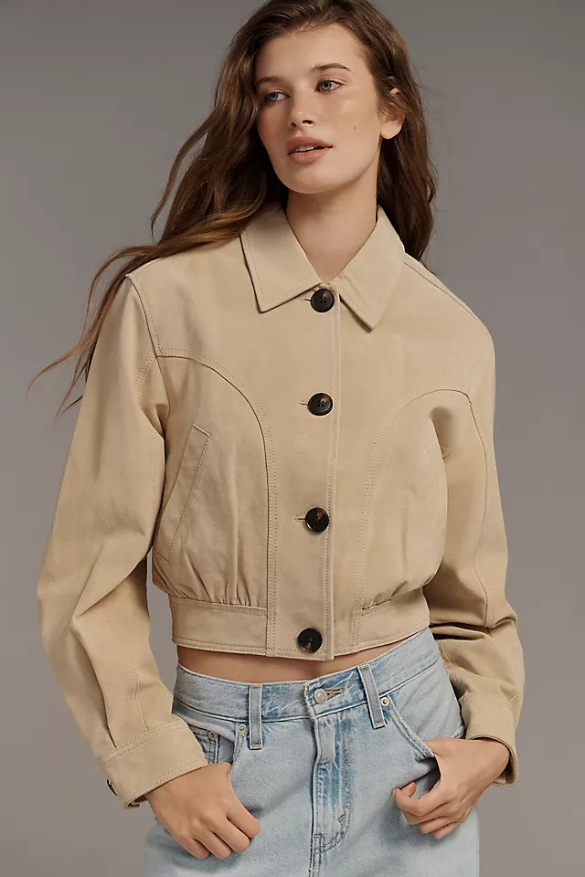 Morning Latte Suede Jacket | Anthropologie (US)