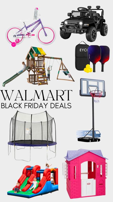 Walmart Black Friday deals — gifts for her, gifts for him, kids gifts, toddler gifts, girl gifts, boy gifts, basketball hoop, bounce house, play set, playground, play house, pickle ball, ride on toys, Santa gifts, trampoline, bike

#LTKkids #LTKCyberWeek #LTKGiftGuide