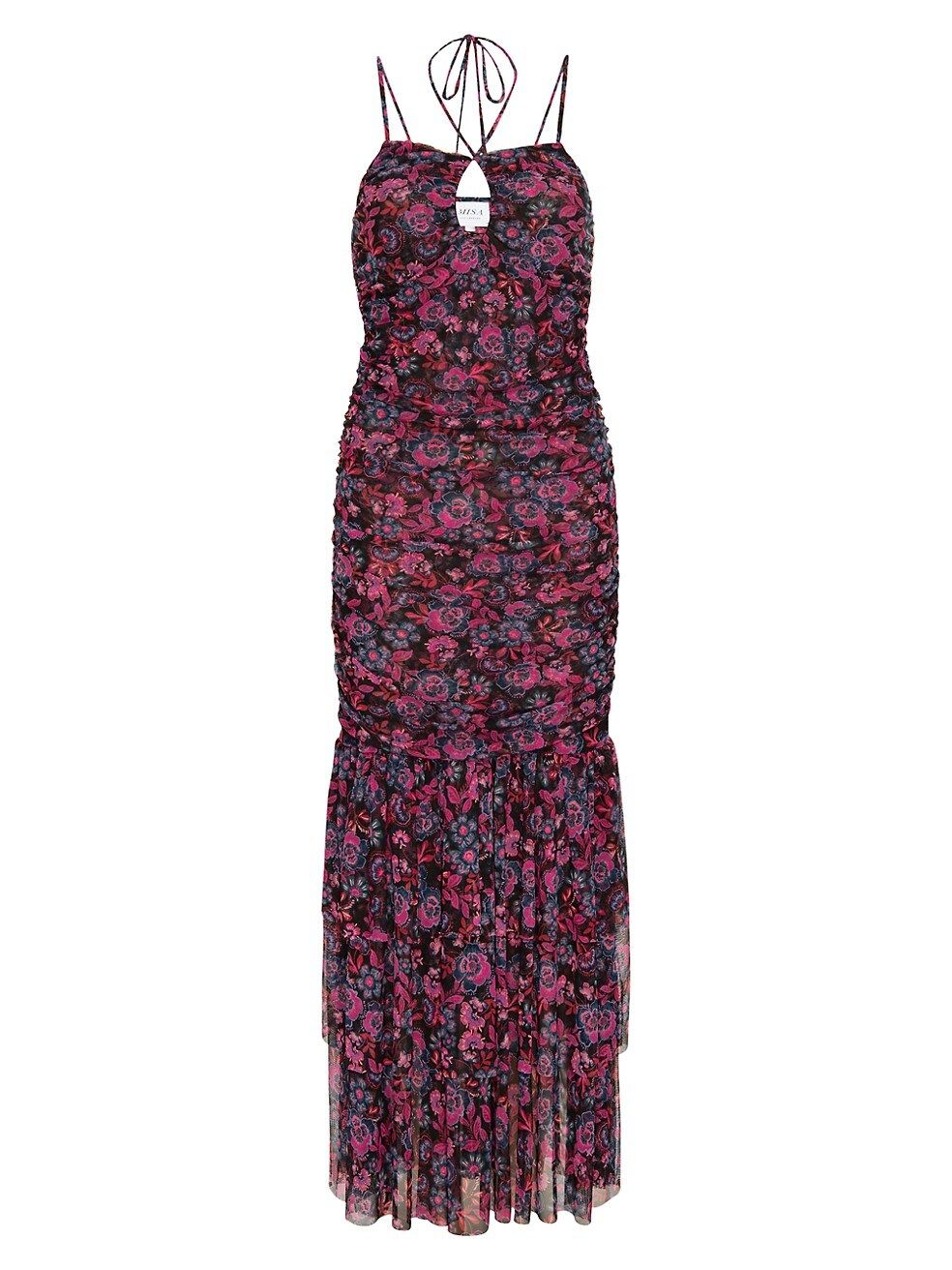 Nicola Shirred Floral Midi-Dress | Saks Fifth Avenue