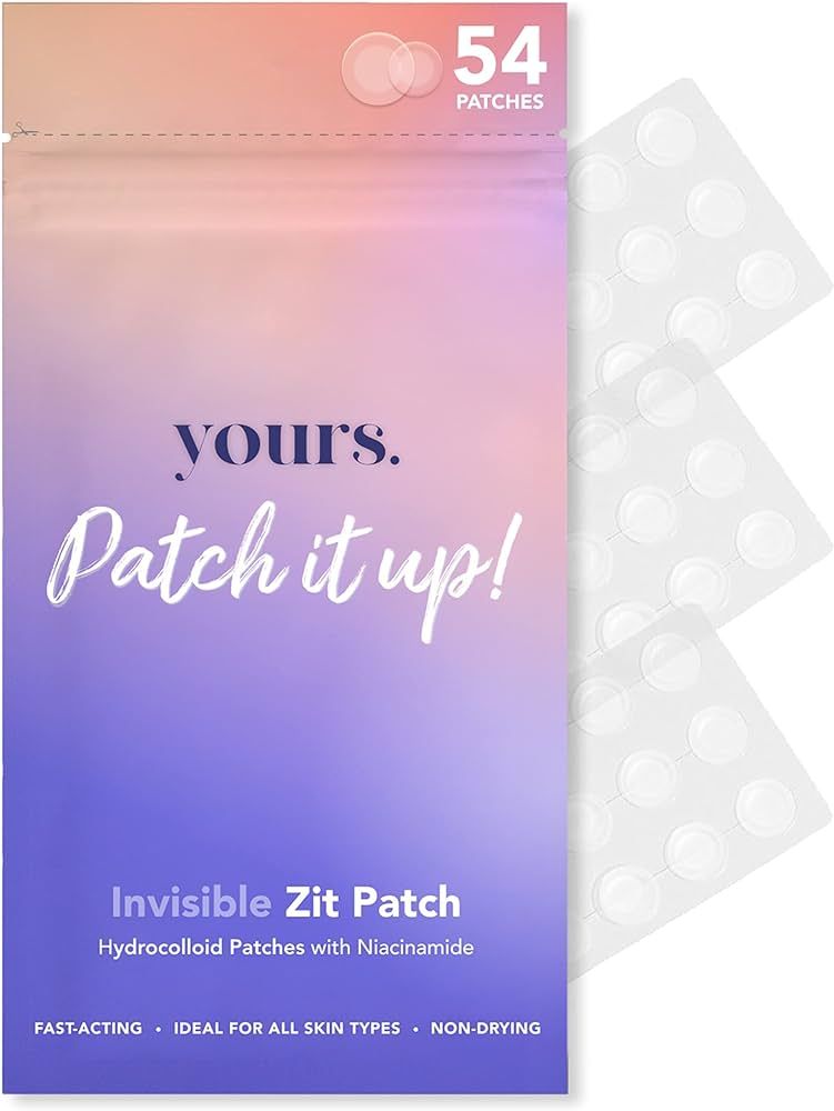 Yours Invisible Pimple Patches (54 pcs) | Niacinamide Packed Hydrocolloid Acne Pimple Patches for... | Amazon (US)