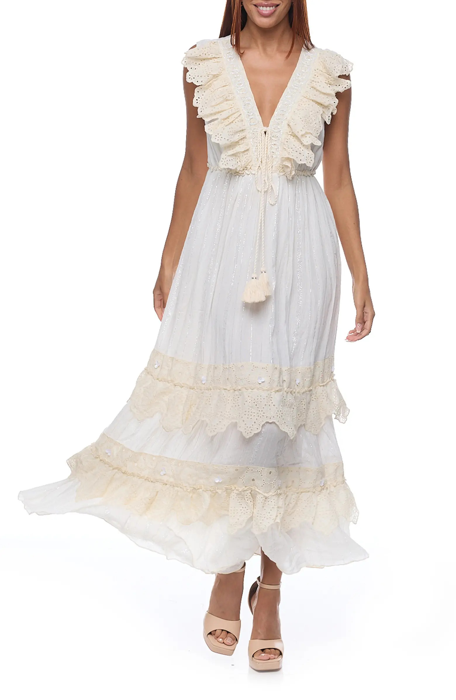 RANEES Ruffle Sleeveless Cotton Maxi Dress | Nordstromrack | Nordstrom Rack