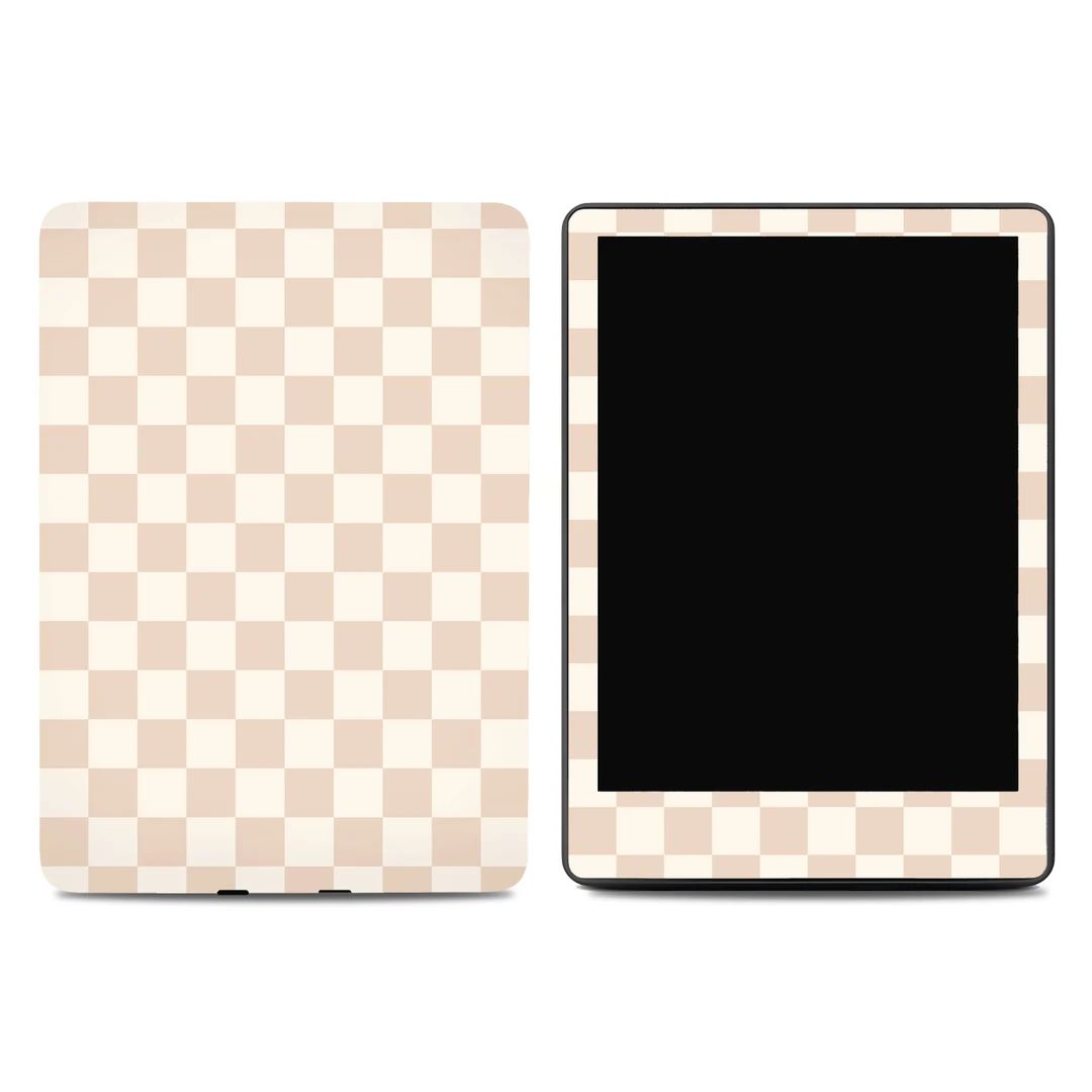 Beige Checkered Kindle Skin | Kindle Paperwhite Skins | Kindle Stickers | Kindle Skins | Paperwhi... | Etsy (US)