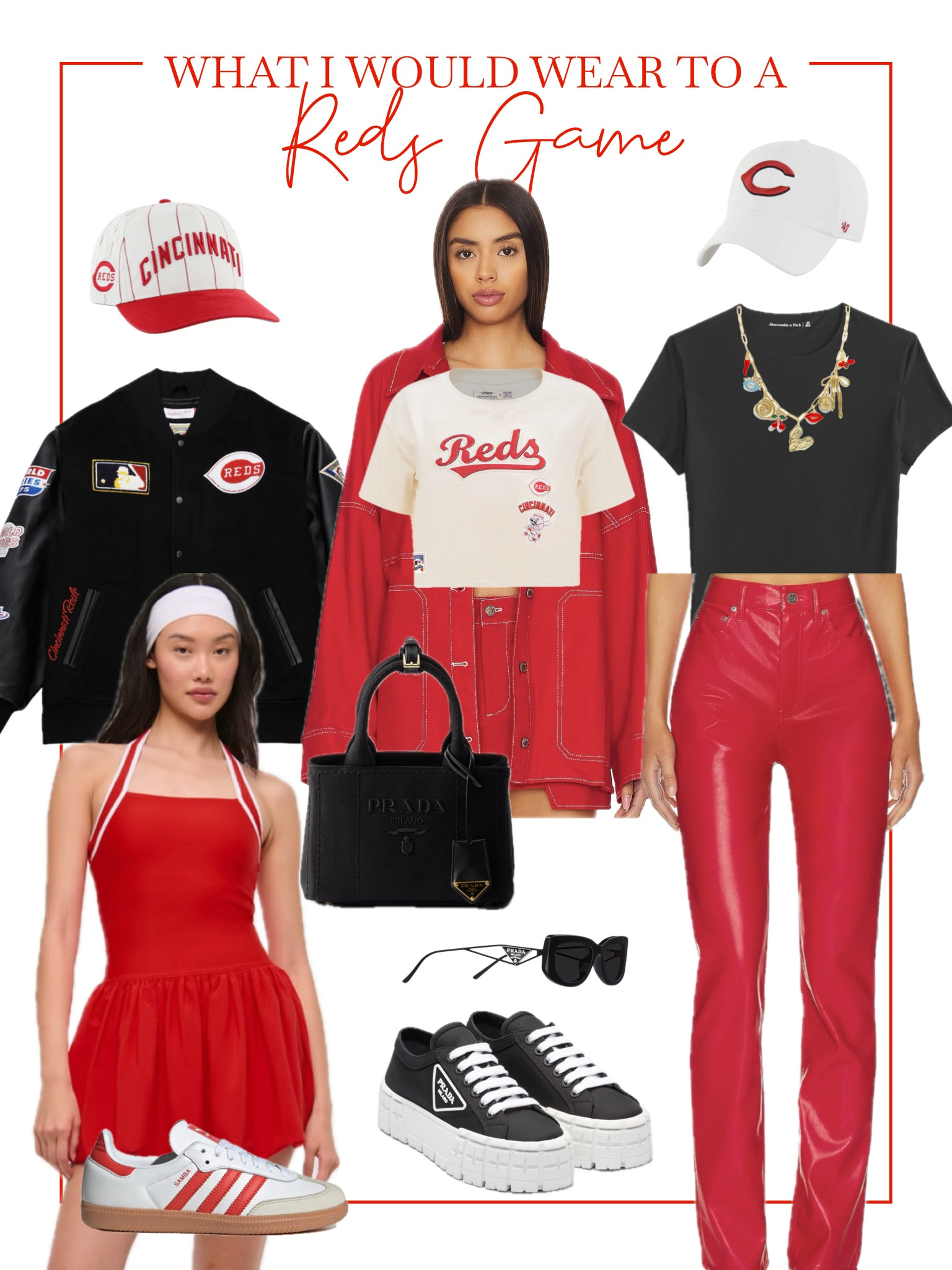 What I would wear to a Cincinnati Reds baseball game! Hello RED 🥰

Leather pants, casual summer outfits, gameday outfits, ootd, baseball game outfit ideas, red dress, co-ed sets, Ohio outfits, varsity jacket, OOTD 

#LTKStyleTip #LTKSpringSale #LTKFindsUnder50