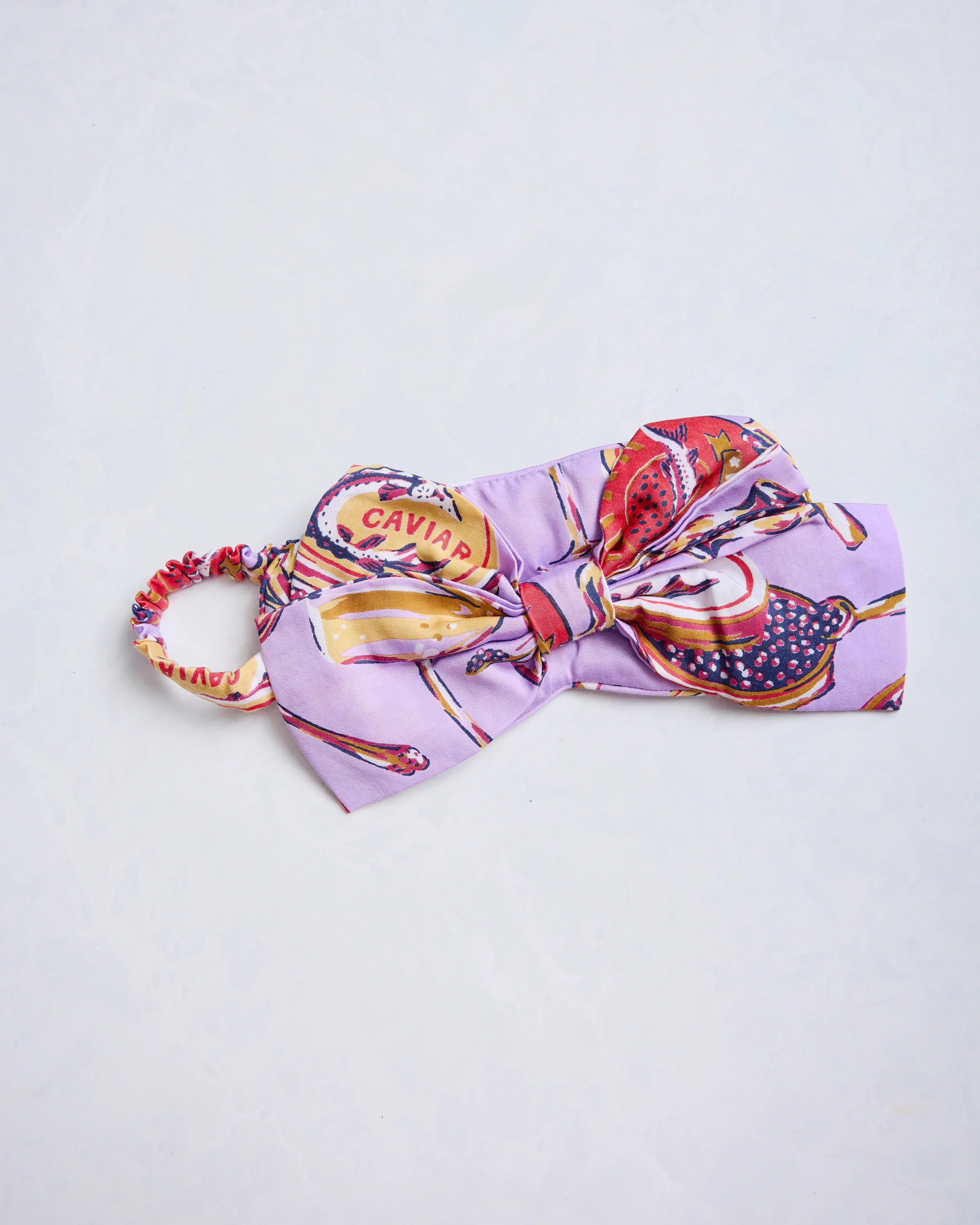 Champagne & Caviar - Eco Satin Bow Eye Mask - Lavender Spritz | Printfresh