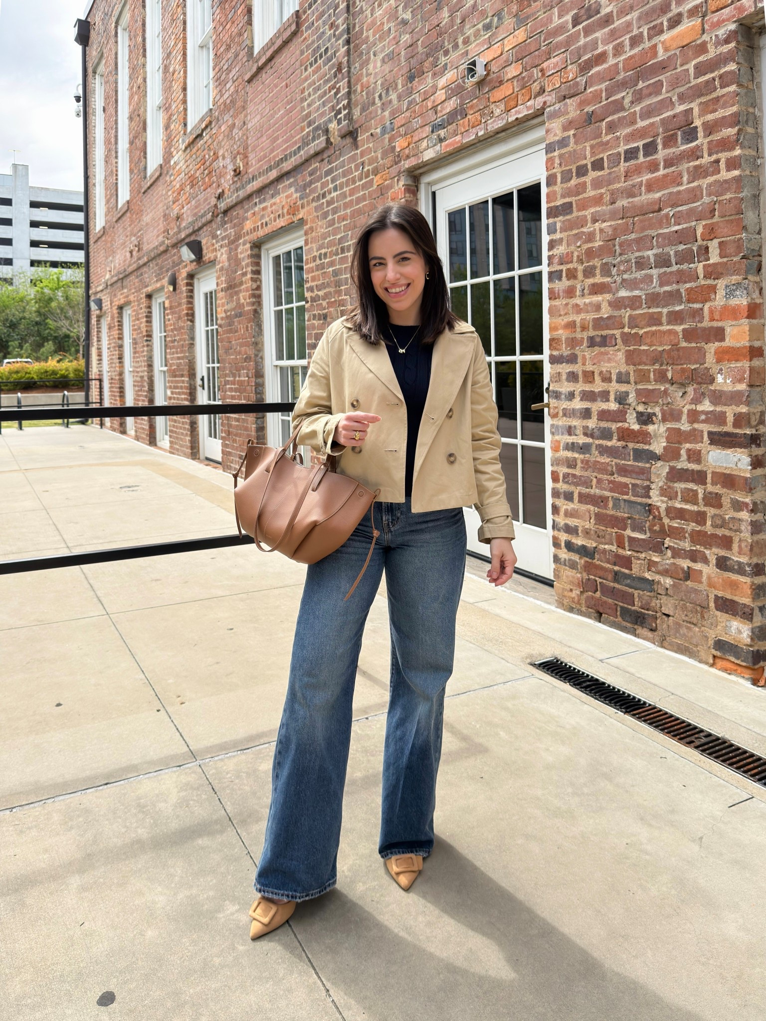 My go-to casual spring outfit! Cropped trench, wide leg jeans and a sweater



#LTKPetite