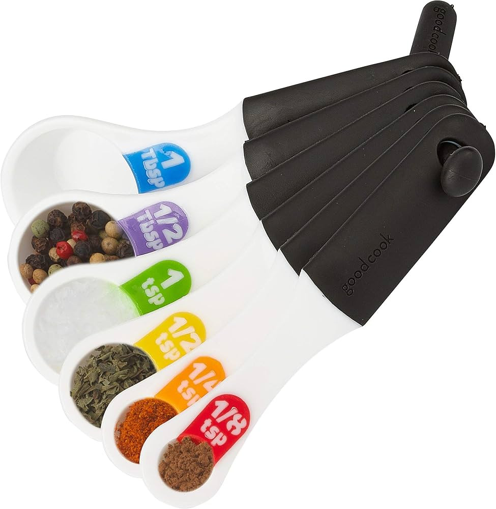 Good Cook Touch 6 Piece Measuring Spoon Set, White | Amazon (US)