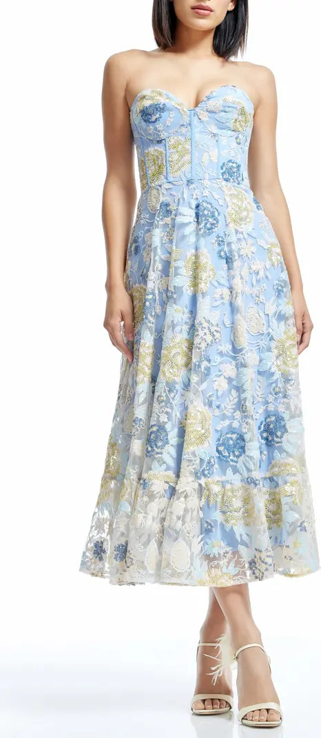 Carina Sequin Appliqué Midi Dress | Nordstrom