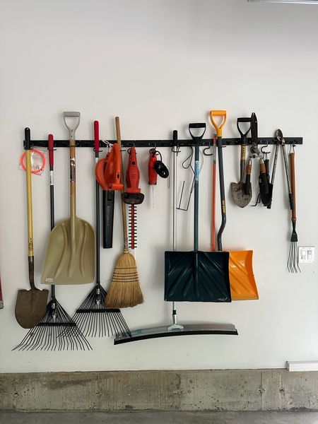 Putting away our gardening tools until next year. Pro-tip: Keeping them hung off the ground gives you back so much space! 🪴🌳🪵

#LTKhome #LTKfamily #LTKmens