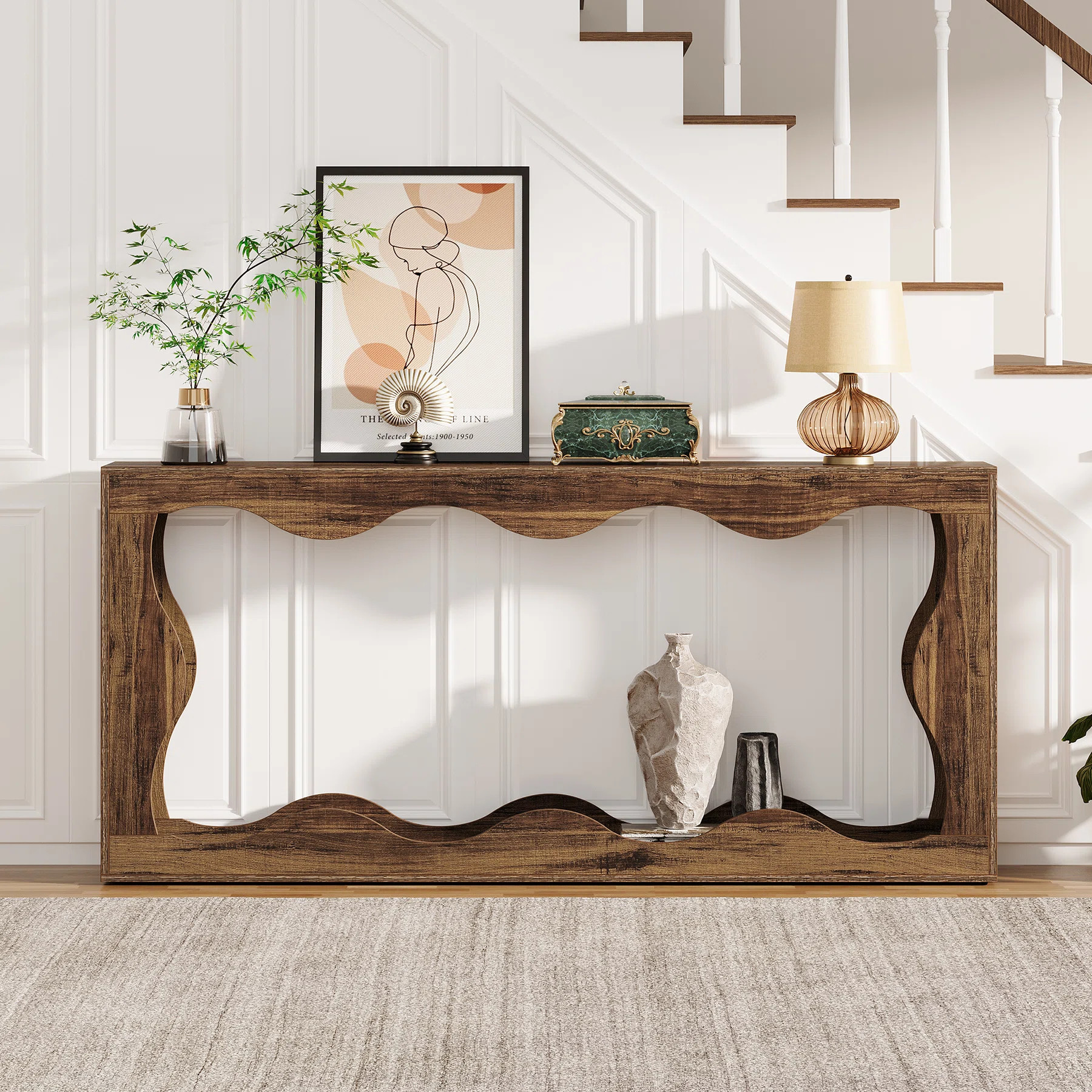 Millwood Pines 63-Inch Scalloped Console Table | Wayfair | Wayfair North America