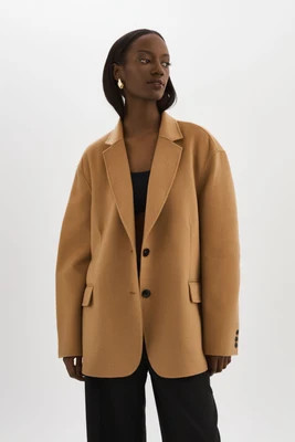 ENNIS Oversized Wool Blazer, Camel / M/L | LAMARQUE