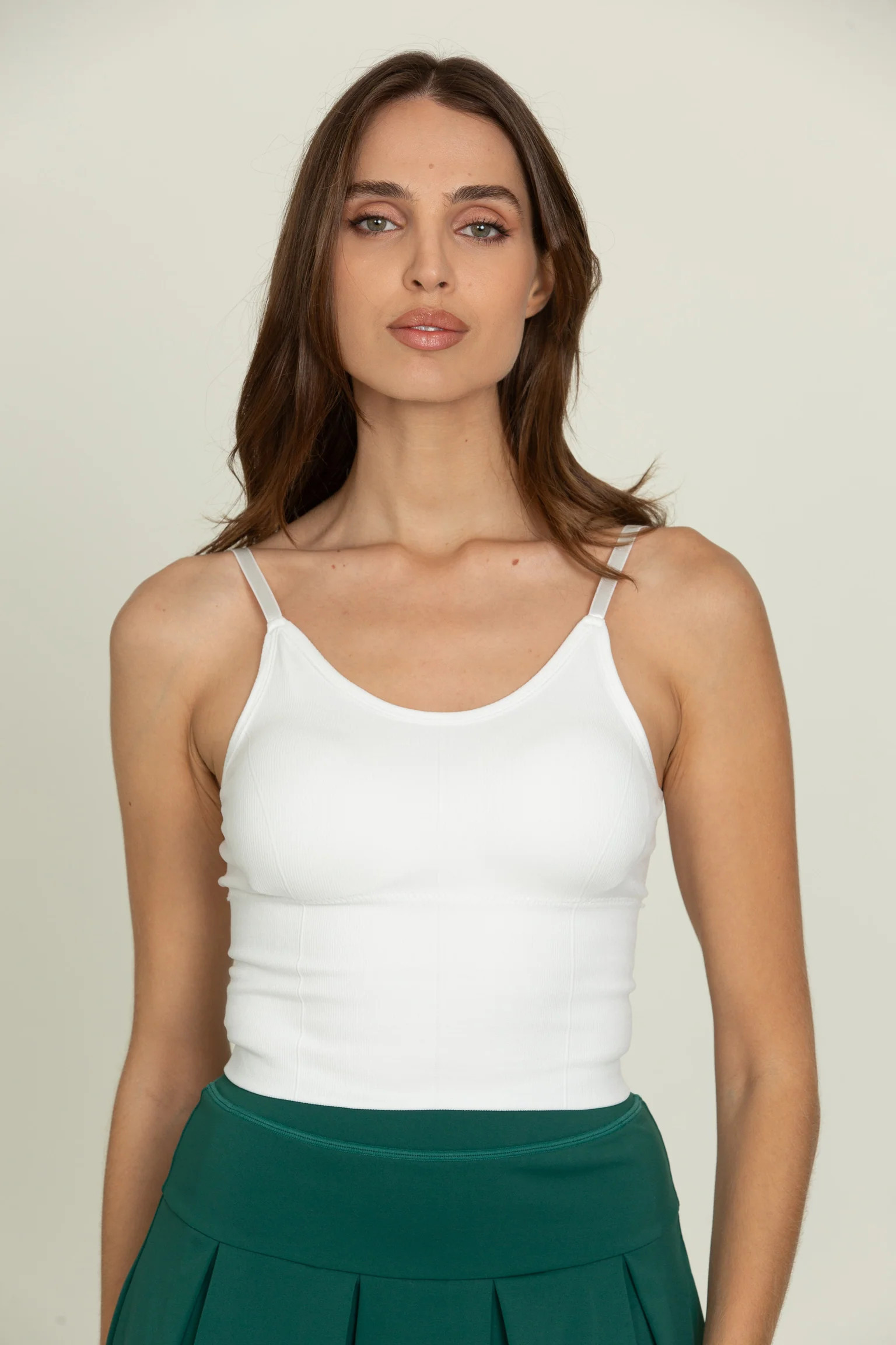 Ivory Original Ribbed Yoga Tank Top | Gold Hinge