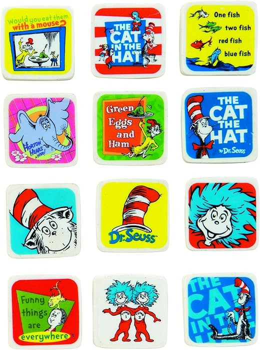 Raymond Geddes Dr. Seuss Character Erasers for Kids (Pack of 60) | Amazon (US)