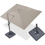 PURPLE LEAF 10' X 13' Rectangle Cantilever Umbrella with Base Outdoor Large Aluminum Patio Umbrel... | Walmart (US)