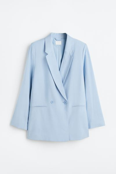 Double-breasted Jacket - Light blue - Ladies | H&M US | H&M (US + CA)