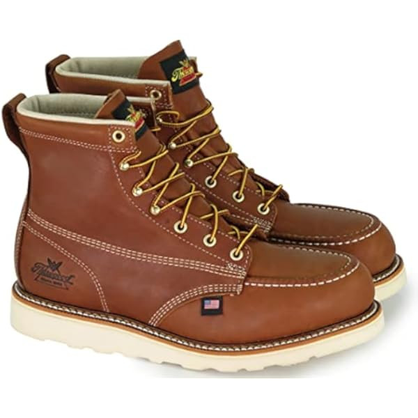 Thorogood American Heritage 6” Moc Toe Work Boots for Men - Soft Toe, Premium Full-Grain Leathe... | Amazon (US)
