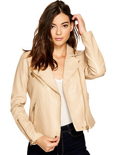 Blank NYC Natural Vegan Leather Moto Jacket in Natural Light | Zappos