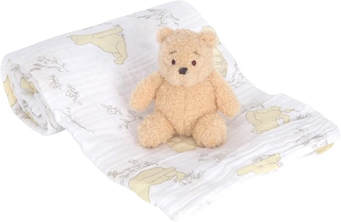 Lambs & Ivy Disney Baby Winnie The Pooh Swaddle Blanket & Plush Toy Gift Set | Amazon (US)