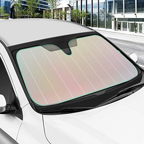BDK Iridescent Matte White Front Windshield Sunshade-Accordion Folding Auto Shade for Car Truck SUV- | Amazon (US)