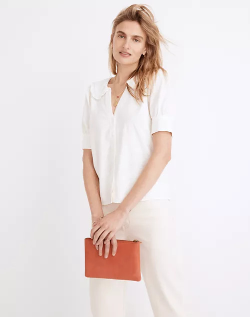 Linen-Blend Peter Pan Collar Shirt | Madewell