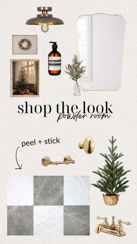 Shop the powder room mood board look with Christmas and winter decor from target and Etsy 

#LTKhome #LTKstyletip #LTKHoliday