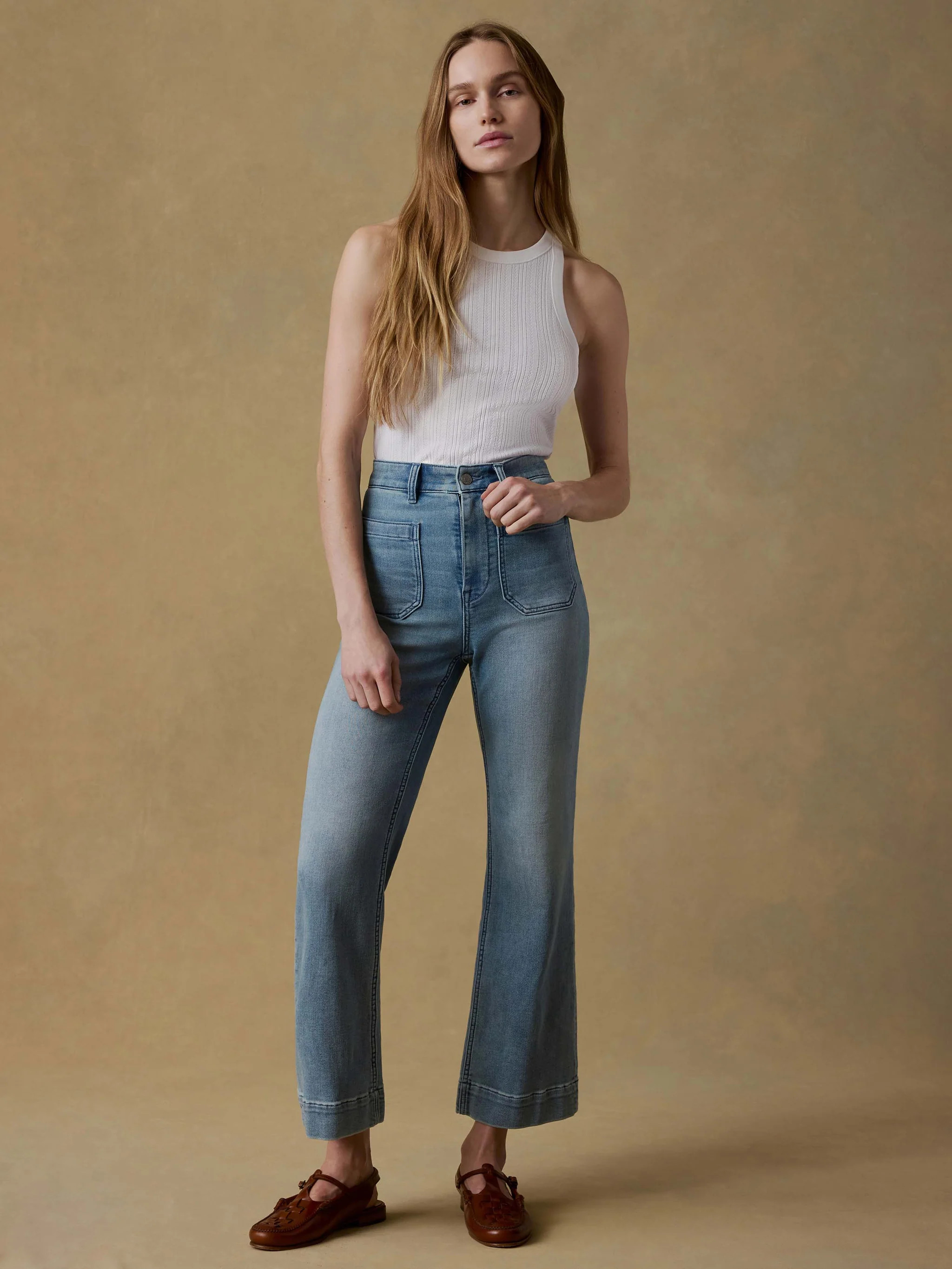 Stretch Terry Patch Pocket Ankle Pant - Eastern Shore Wash | Faherty