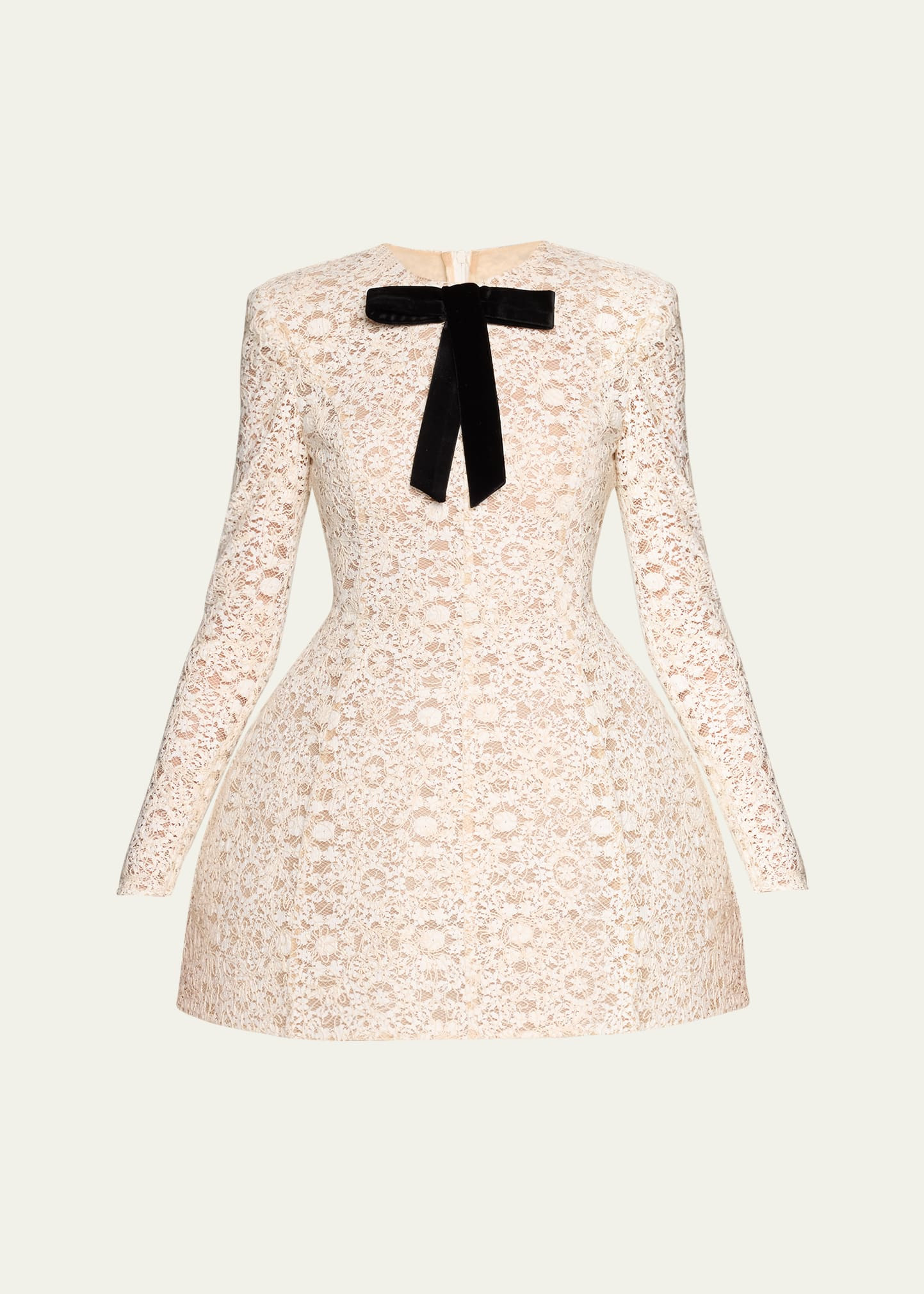 Bronx and Banco Courtney Blanc Bow-Front Lace Mini Dress | Bergdorf Goodman