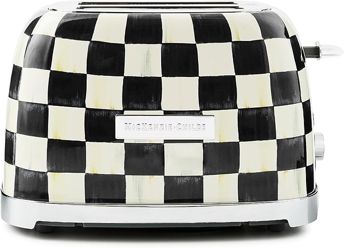 MACKENZIE-CHILDS 2-Slice Toaster, Decorative Toaster for Kitchen, Black-and-White Courtly Check | Amazon (US)