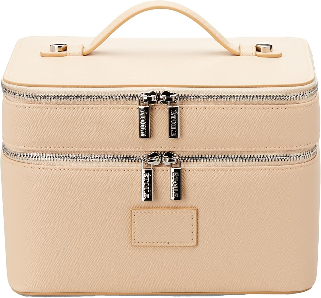 ETOILE - Duo Vanity Case Beige - Large Functional Travel Makeup Bag Organizer with Removable Divi... | Amazon (US)