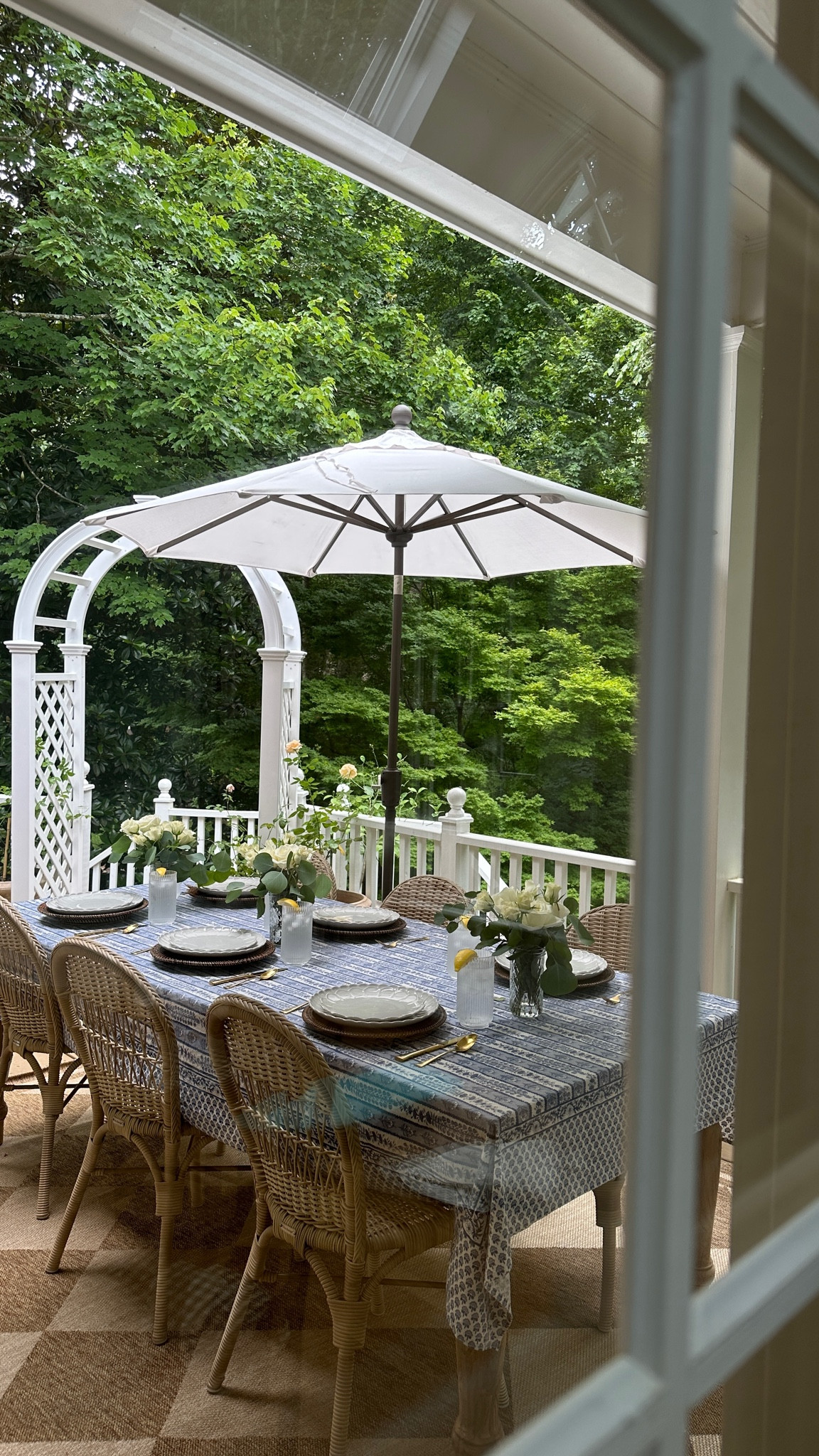 Found some timeless outdoor pieces for the back of our house and this space is finally coming along! Sharing everything from the outdoor table, chairs, rug, and dinnerware below! #BirchLanePartner #MyBirchLane @birchlane 