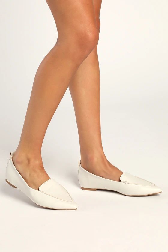 Emmy Ivory Pointed Loafers | Lulus