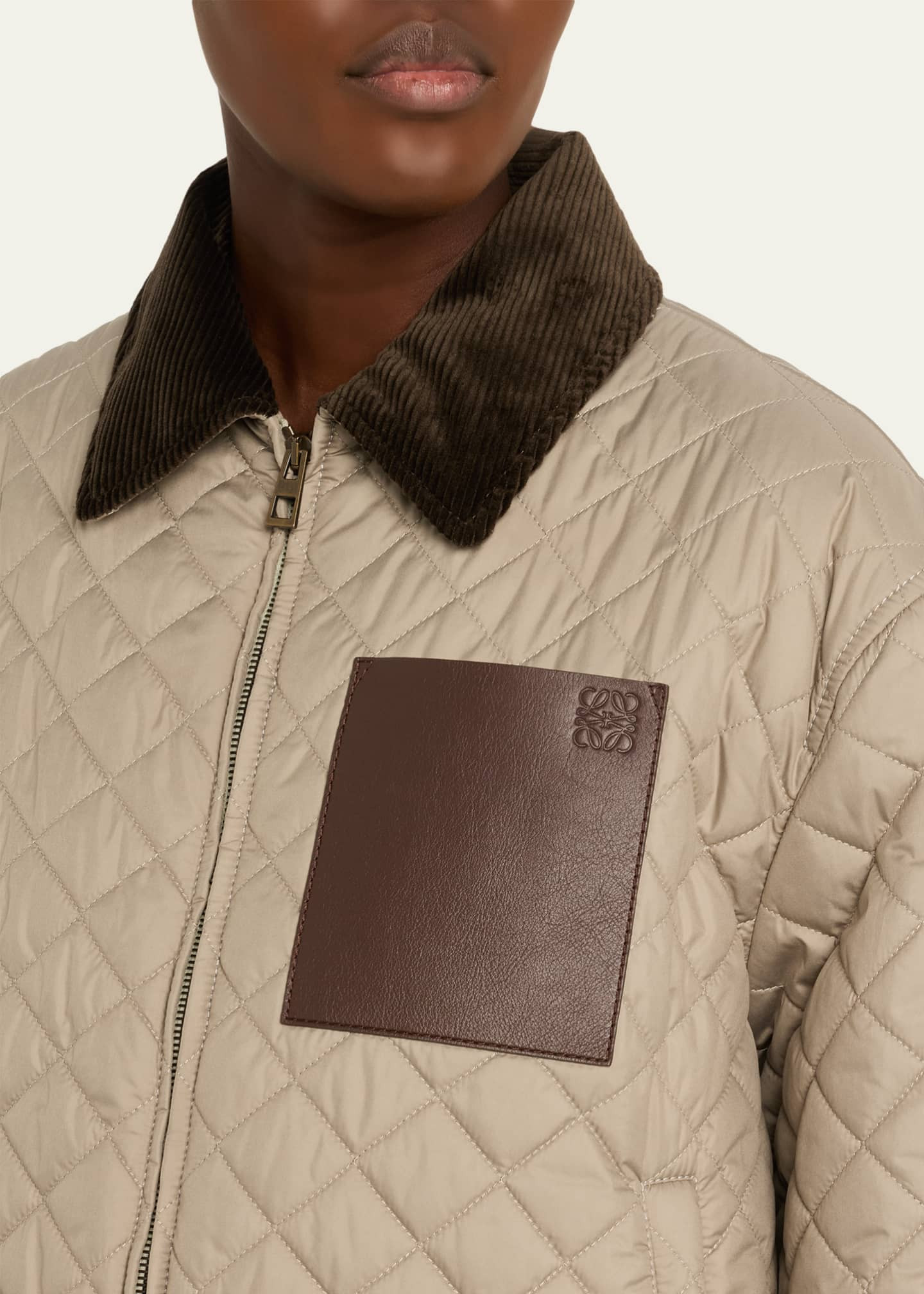 Loewe Corduroy-Collar Quilted Barn Jacket | Bergdorf Goodman