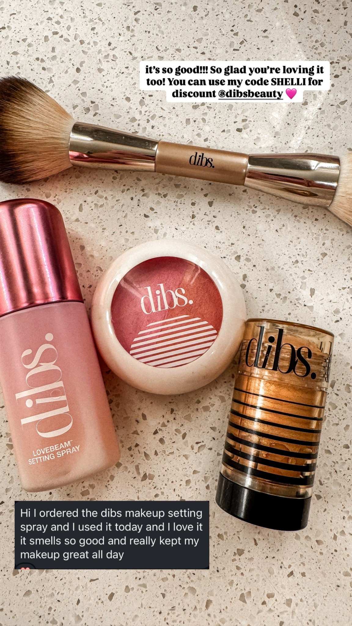 Dibs code SHELLI at checkout is good for a discount! The setting spray has easily become my new beauty makeup fave!! 🩷 it smells so good!!!! 



#LTKOver40 #LTKFindsUnder50 #LTKBeauty