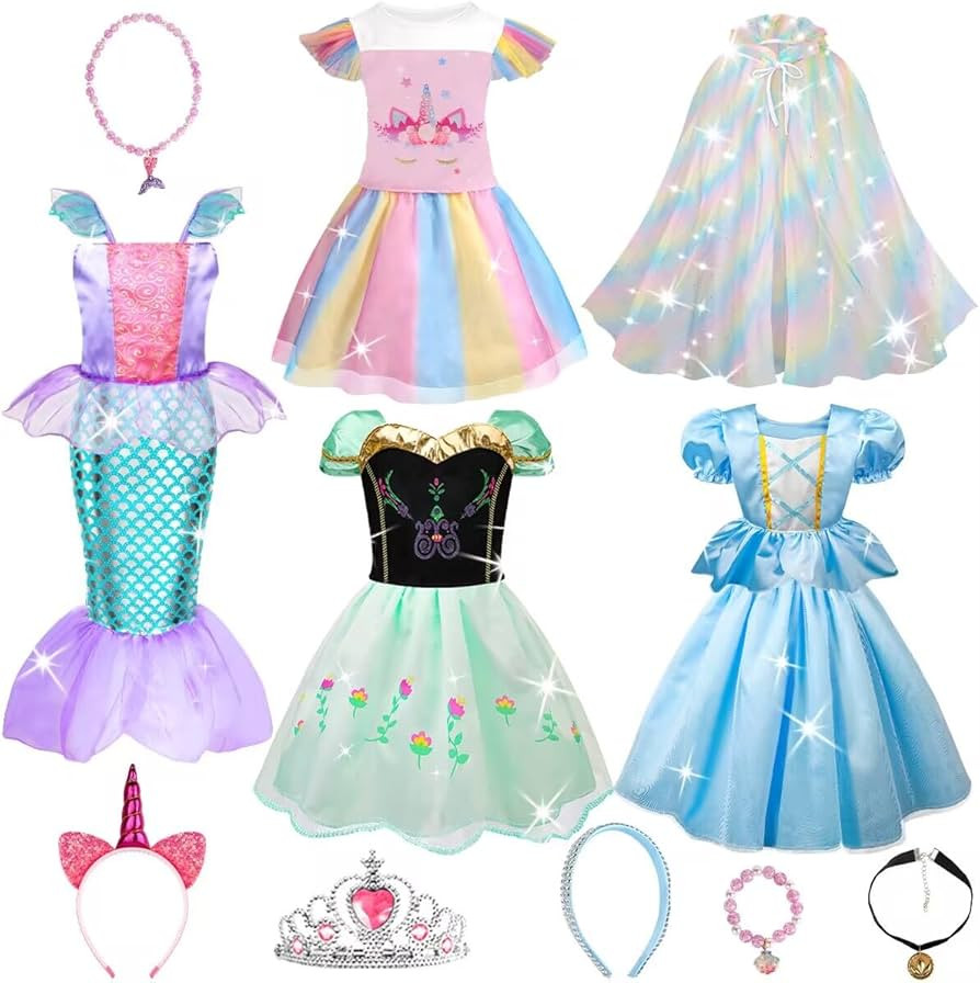 Meland Princess Dress up Trunk - Dress up Clothes for Little Girls - Princess Costume Toy Gift Gi... | Amazon (US)