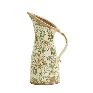 10" Tuscan Ceramic Green Scroll Pitcher Vase By Nearly Natural | Michaels® | Michaels Stores