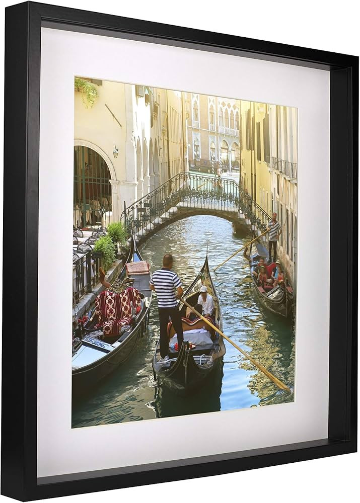 BD ART 50 x 50 cm 3D Box Picture Frame Black with Mount 40 x 40 cm Plexiglass Depth 3 cm | Amazon (US)