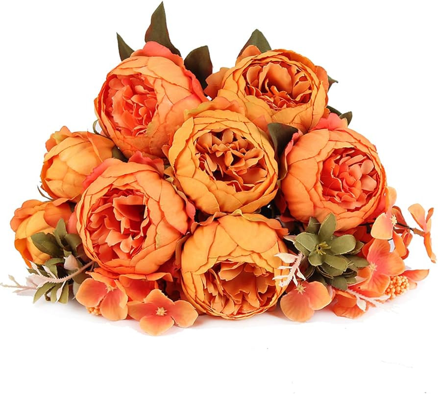 Jim's Cabin Artificial Flowers Fake Silk Peony Flower Bouquet Floral Plants Decor for Home Garden... | Amazon (US)