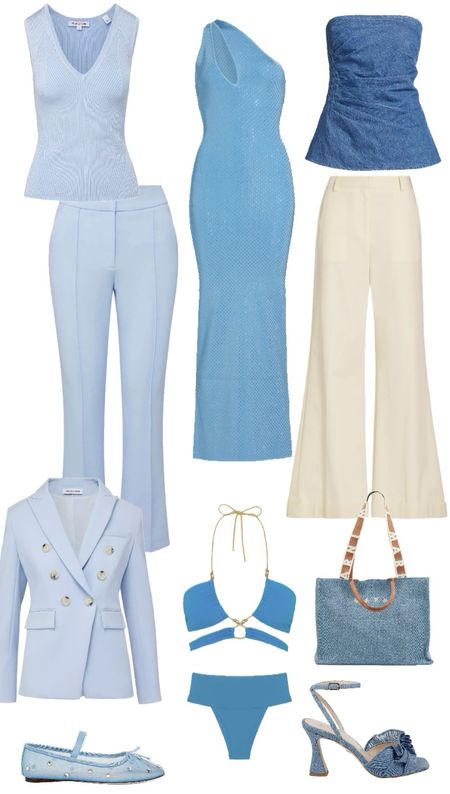 Spring/Summer 2024 trends part 2! Blue, blue and more blue, large totes, ballet flats, sheer, netting, bikinis, wide leg pants, monochromatic suiting, denim clothing and shoes! YOU NEED! 

#LTKworkwear #LTKparties #LTKstyletip