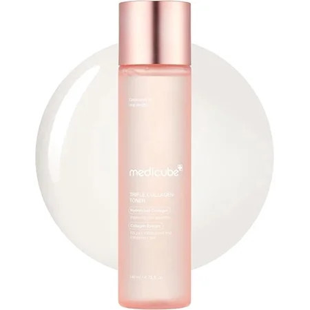 Medicube Triple Collagen Toner - Hydrolyzed, Atelo, Soluble Collagen for Deep Hydration Plump Skin - Fast-Absorbing Formula for All-Day Suppleness, Korean Skincare (4.73 fl.oz.) | Walmart (US)