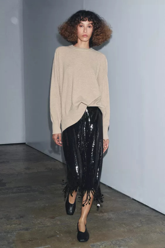SEQUIN LONG SKIRT ZW COLLECTION | Zara US