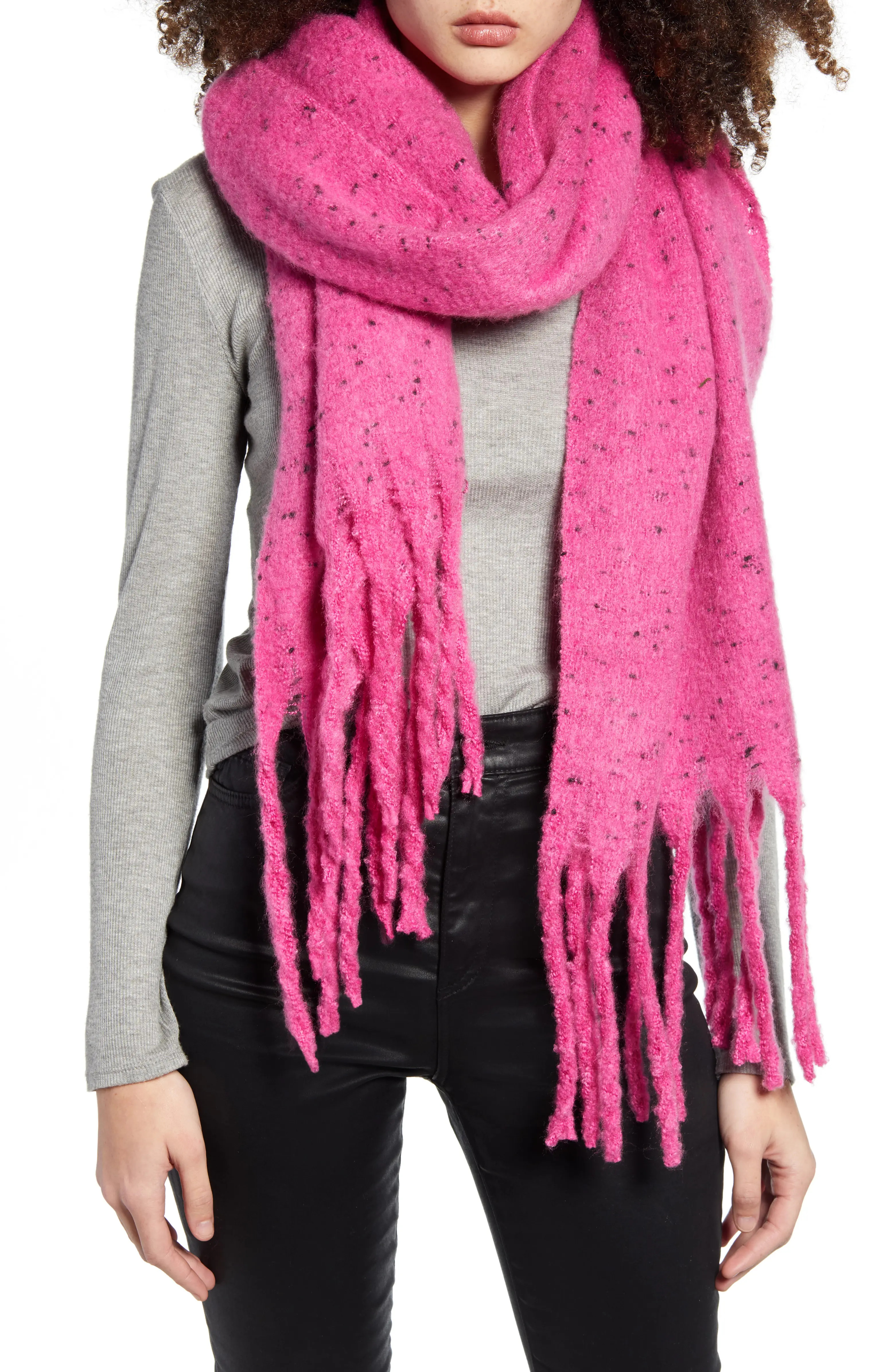 Speckled Fringe Trim Muffler | Nordstrom