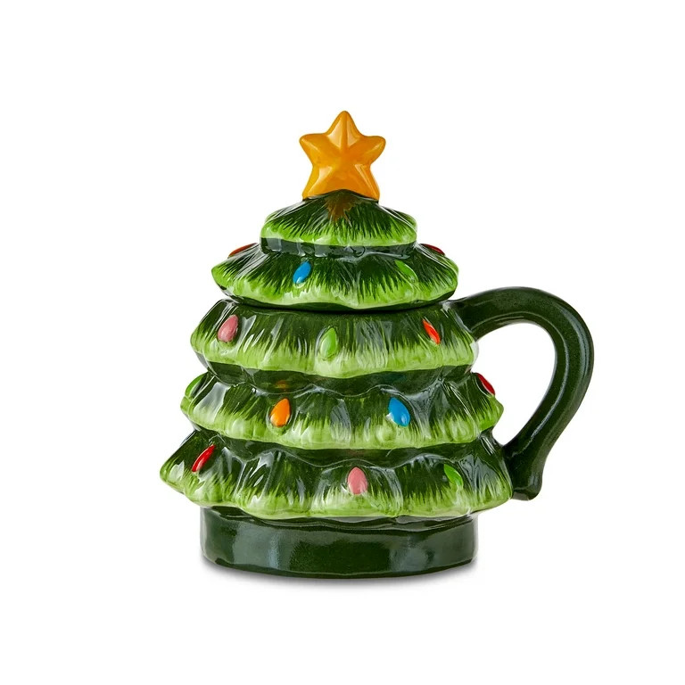 Mr. Christmas Green Lidded Nostalgic Christmas Tree Mug, 16oz - Walmart.com | Walmart (US)