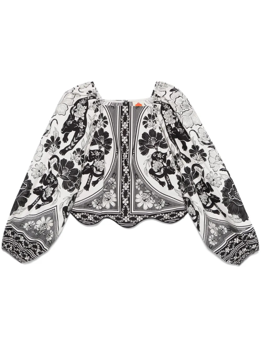 FARM Rio Flower Leopard Blouse | White | FARFETCH ES | Farfetch Global