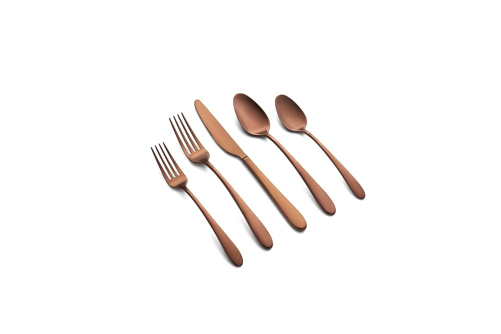 Cambridge Silversmiths Poet Copper Satin 20-Piece Flatware Set, Service for 4 | Amazon (US)