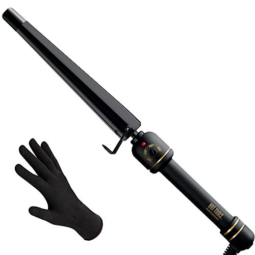 HOT TOOLS Professional Black Gold XL Tapered Curling Wand for Long Lasting Curls or Waves, 1 1/4 Inches | Amazon (US)