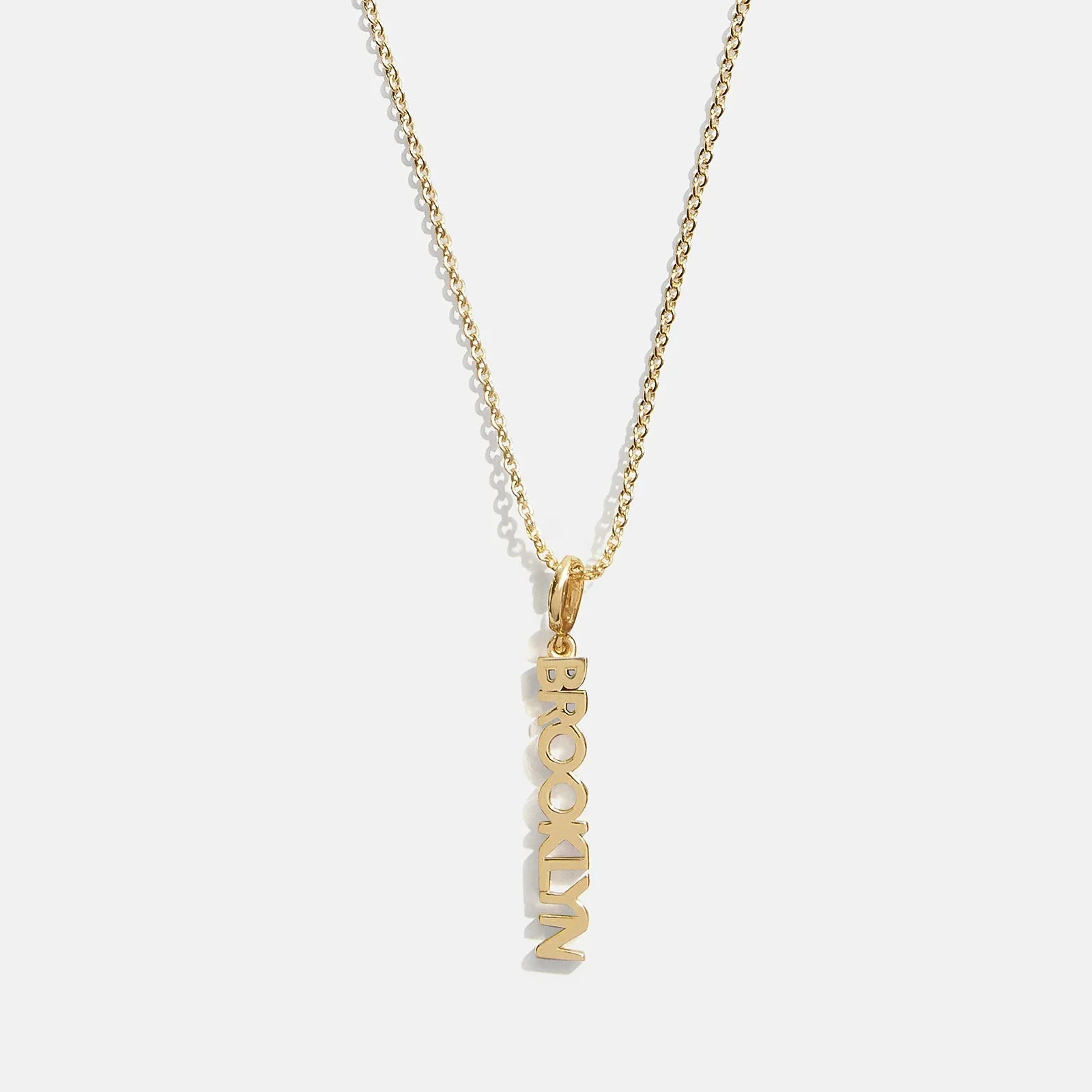 Mini Gold Block Cluster Custom Nameplate Necklace - 1 Name - One Name | BaubleBar