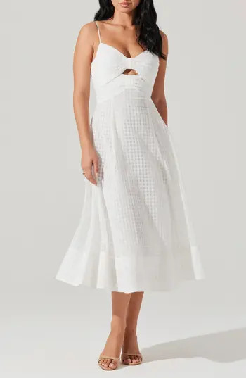 ASTR the Label Celina A-Line Midi Dress in White at Nordstrom Rack, Size Small | Nordstrom Rack