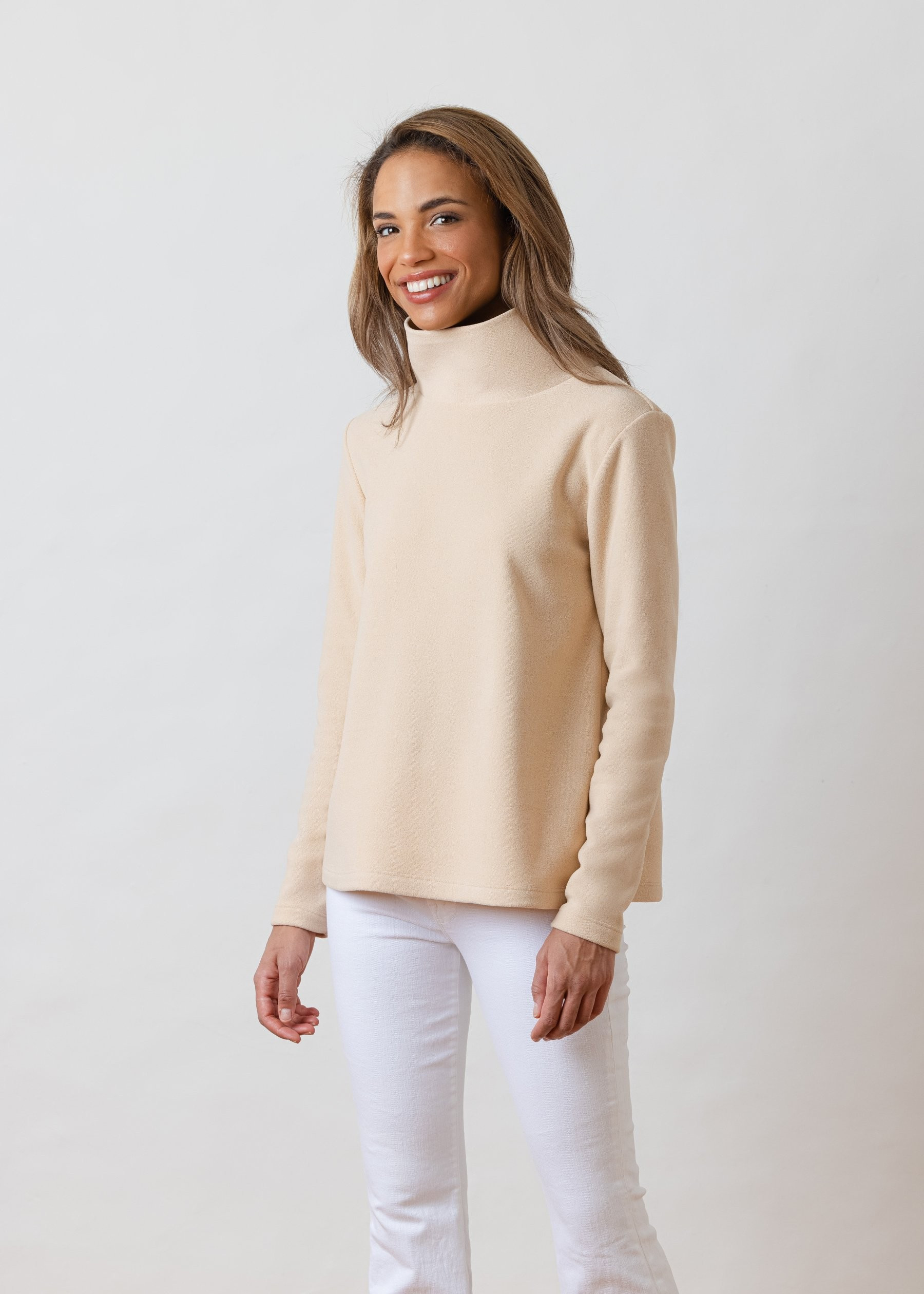 Greenpoint Turtleneck in Terry Fleece (Natural Blush) | Dudley Stephens