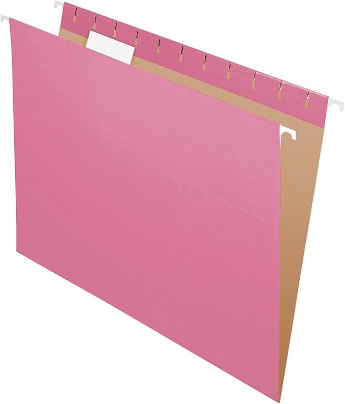 Pendaflex Recycled Hanging Folders, Letter Size, Pink, 1/5 Cut, 25/BX (81609) | Amazon (US)